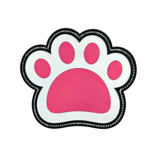 Bling Bear Claw Car Dashboard Non Slip Mat, Rhinestone Car Dashboard Grip Pad, Vehicle Strong Sticky Pads for Cell Phone, Sunglass, Key, Glass, Electronic Devices (Red) - color: Red