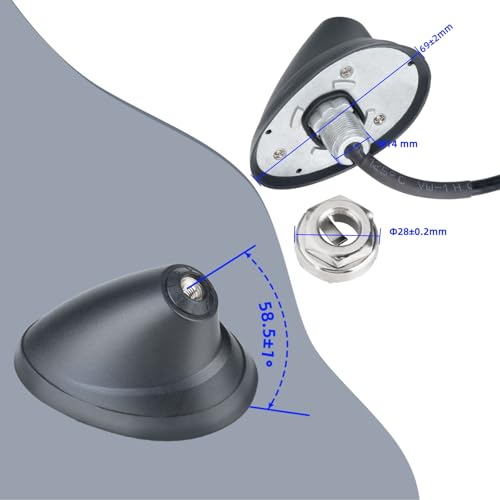 Superbat Universal Car Radio Antenna Roof Mount FM AM Stereo Antenna Replacement Aerial for Vehicle Truck SUV Marine Boat Radio Stereo Head Unit Receiver