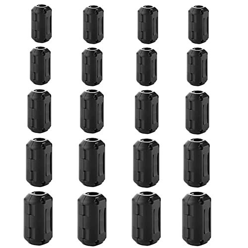 [Pack of 10] Clip-on Ferrite EMI Cable Cores for Noise Suppressor Blocking RF-Interfere EMI-Interfere Improve Signal Integrity (20pcs with 5 Sizes) - color: 20pcs with 5 sizes