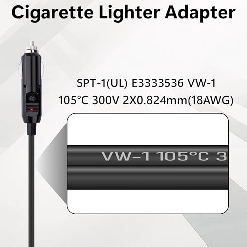 12V 더블 시가 라이터 어댑터, 18AWG 자동차 담배 라이터 스플리터 - color: 1개.