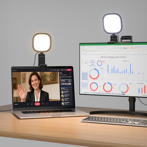 LitONES Ring Light for Laptop, Monitor, Desk, Eye-Caring Diffused LED Light - color: Black 1 Pack