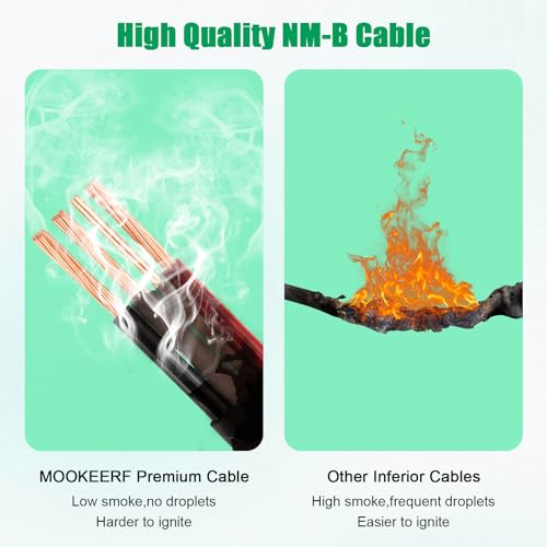 6/3 Wire with Ground - 5FT NM-B 6 Gauge Non-Metallic Sheathed Cable 100% Pure Copper 6 AWG 3 Conductor Residential Indoor Wire for Outlets, Switches, Other Loads and Lighting Wiring Projects etc. - size: 5FT, style: 6AWG/3