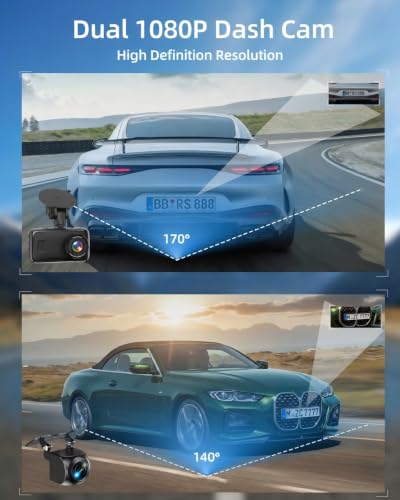 Dash Cam Front and Rear Camera, Biuone 1080P Dash Camera for Cars - size: A6Pro Dash Cam