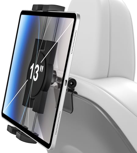 for Tesla Model Y Model 3 Headrest Tablet Holder - 2026 Tesla Tablet Mount for Back Seat, Gifts Road Trip Essentials for Kids, for 4-13" Devices, iPad Pro Air Mini, Galaxy Tabs, Fire HD, Switch