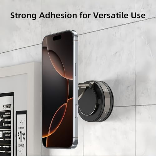 Car Phone Holder for Magsafe [98LBS Suction & 2400gf Magnetic] 360° Rotatable Adjustable Car Phone Mount with Vacuum Suction Cup, Car Phone Holders for Your Car for iPhone Series & Android - color: D. T30-Black Base