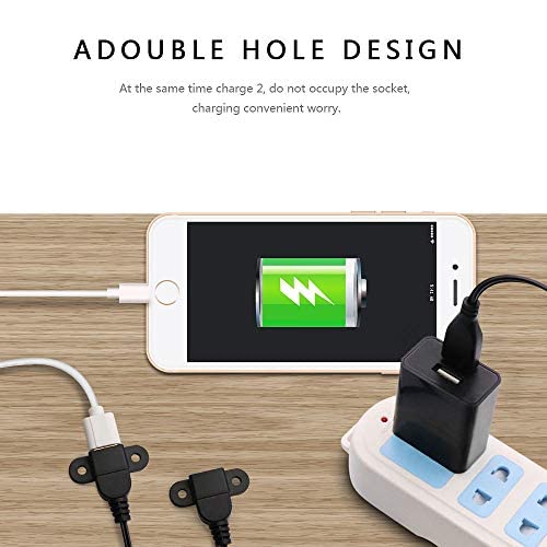QiCheng&LYS USB 2.0 Male to Dual Female Charging Extension Cable, Furniture nightstand USB Charging Port, Panel Mount Cable with Screw Hole 5ft (1pc 1.5m Cables and adapters) - color: 1 pcs Dual Female 1.5m with Adapters
