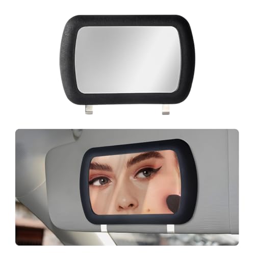 Car Sun Visor Vanity Mirror, Clip on Sun Shading Makeup Mirror Interior Rear View Mirror, Clear Visor Cosmetic Vanity Mirror for Most Cars Trucks SUVs, Car Accessories - color: 1 PCS