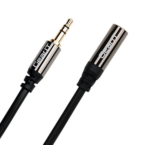 6ft 3.5mm Extension Cable, GearIT Pro Series Preminun Gold Plated 6 Feet 3.5mm Auxiliary Audio Stereo Extension Male to Female Cable, Black - color: Black, size: 6 Feet