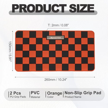 2 Pcs Car Dashboard Anti-Slip Mat, 10.2" x 5.9" Phone Grip Pad Non-Slip PVC Mat Anti-Skid Holder for Phone Keys Sunglasses Electronic Devices, Black-Orange - color: Black-Orange