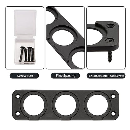 Cigarette Lighter Panel for Car Marine Motorcycle ATV RV - ABS Panel with Rocker Toggle Switch, LED Lighted, 12V Waterproof Plug, USB Charger Socket(3 Way)