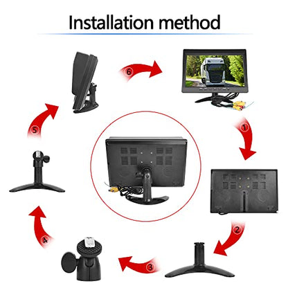 Hikity 10 Inch Small Monitor Screen Video Displays Quad Split HD Screen - size: 10 Inch+Car Charger