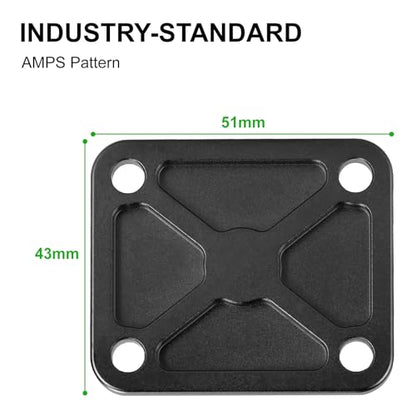 FANAUE Aluminum 1" Ball Mount/AMPS Plate for B-Size Arm & Phone Holder