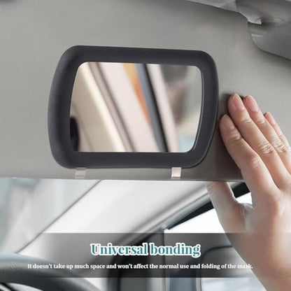 Car Sun Visor Vanity Mirror, HD Vanity Vehicle Makeup Sun-Shading Cosmetic Mirror with Clips on, Portable Automotive Interior Accessories for Women Girls, Universal Fit