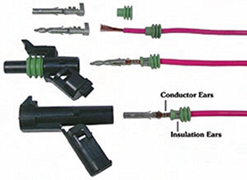 Muzzys 12-14-16-18 AWG Gauge 2 Pin Position Terminal Weather Pack WeatherPack Connector Male Female Set Weather Proof Guage Gage Wire Quick Disconnect QD Splice Kit