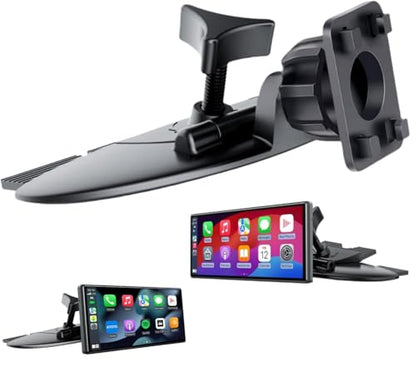 CD Slot Phone Mount for Car, 17mm Ball Adapter with Locking System, Compatible with Portable CarPlay Screen, Baby Monitor & Cell Phone Holder