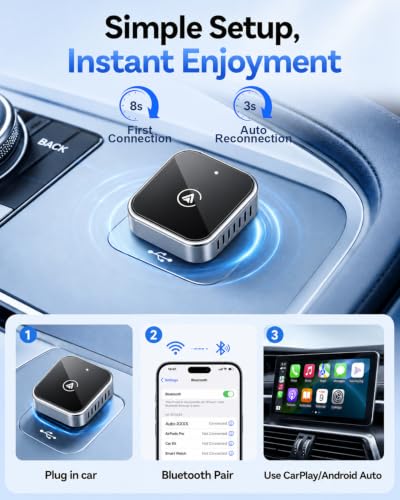 Wireless CarPlay Adapter, 2026 Upgraded Wired to Wireless CarPlay - color: Silver