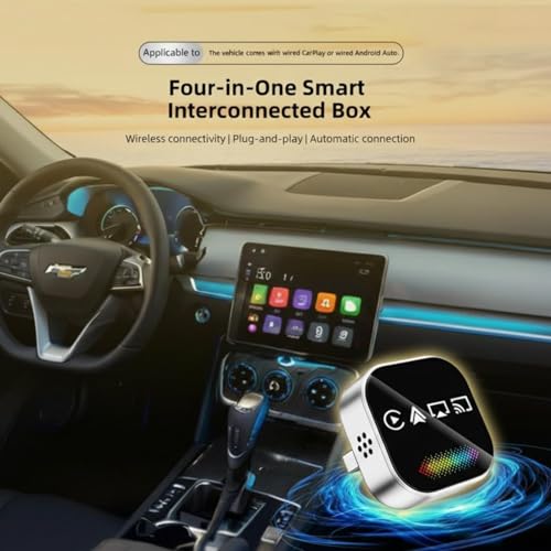 Luka 4 in 1 Wireless CarPlay Adapter, Screen mirroring Adapter for iPhone＆Android