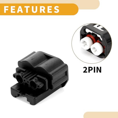 2 Pin Crankshaft Position Sensor Connector Plug - Car Female Wire Terminal Connector - for Toyota Camry Highlander Plastic Black - 1 Set