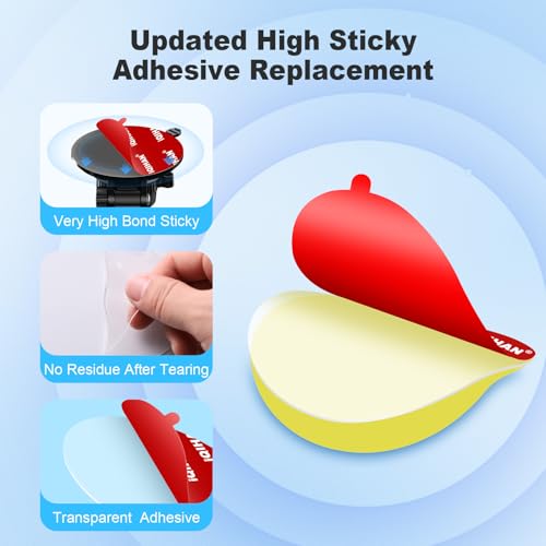 Sticky Adhesive Dashboard Mounting Pad, 5pcs 3.15" Double-Sided Circle Tapes Replacement for Suction Cup Phone Mount, Strong Gel Clear Sticker for Base of Car Windshield Phone Holder, Dash Cam, GPS - size: 3.15" / 80mm