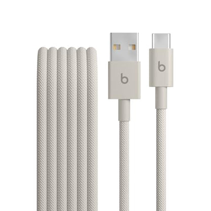 Beats USB-A to USB-C Woven Cable Fast Charging Durable and Tangle-Free Design Compatible Charger for Apple & Android Devices (1.5 m, 5 ft) - Surge Stone - color: Surge Stone, size: 5 ft, style: USB-A to USB-C
