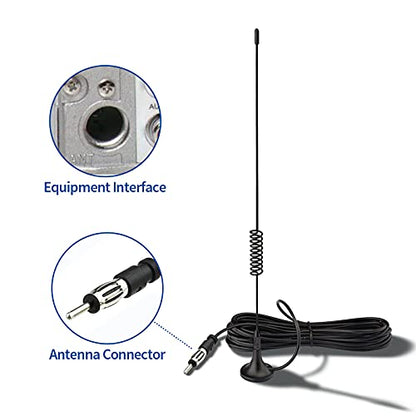 Bingfu Universal Car Stereo FM AM Radio Antenna Magnetic Base Aerial for Vehicle Truck SUV Truck RV Marine Boat Car Stereo Audio Radio Head Unit CD Media Receiver Player