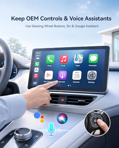 Wireless CarPlay Adapter USB C, Compact Android Auto Dongle - color: Black