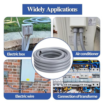 1/2 Inch 10 FT Liquid-Tight Conduit and Connector Kit - style: 1/2 inch-10FT