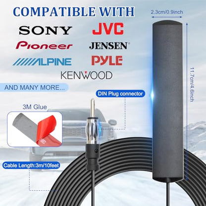 Radio Antenna for Cars, Trucks, RV, SUV -AM FM Radio Antenna - size: 3M/10FT