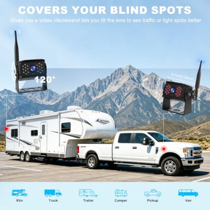 VTimes RV Backup Camera for Car, Wireless Back Up Camera Systems for Truck - color: 1-Camera