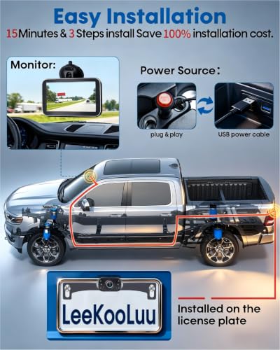 HD 1080P Backup Camera : Night Vision See Clearly at Night Up to 10M - size: 7" Monitor with Camera