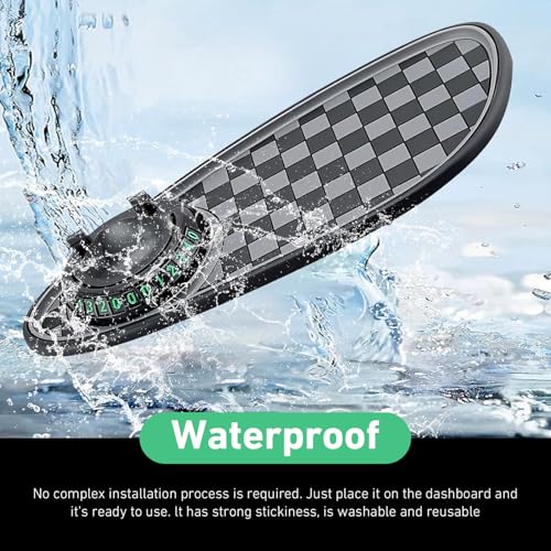 Anti Slip Mat for Car Dashboard, Multifunctional Non-Slip Dashboard Mat with Phone Holder & Temporary Parking Number, Dash Storage Pad for Key Gadget, Universal for Most Cars (Black)