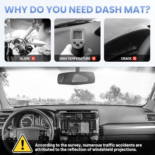 Sunsdrew Dash Cover for 2010-2024 Toyota 4Runner Dashboard Cover Mat - size: 10-24 4Runner Dash Cover