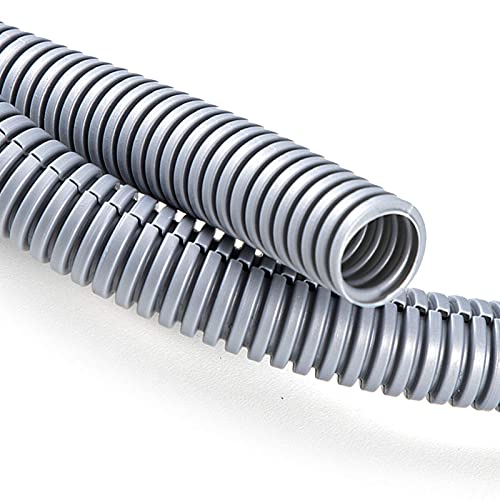 ZhiYo 20FT 1/4” Wire Loom Split Tubing Auto Wire Conduit Flexible Cover | High Temperature Heat Resistant -40F to 257F | Plastic Cover for Electrical Wires & Cables, Grey - color: Grey, size: 20FT 1/4"