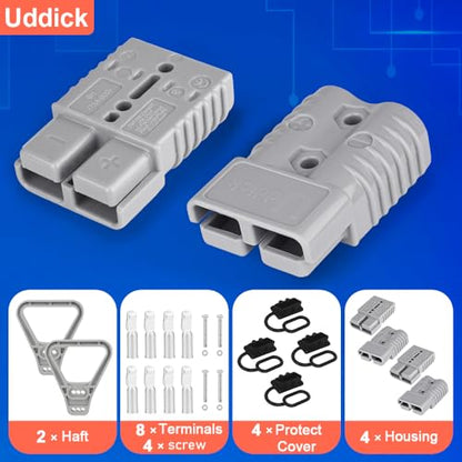 175A Battery Quick Disconnect Connecteur, 600V Wire Harness Connector Plug for Cars, Trailers, Motors, and Electronics Maintenance(4PC 1/0AWG 2Handle) - size: 4PC 1/0AWG 2Handle