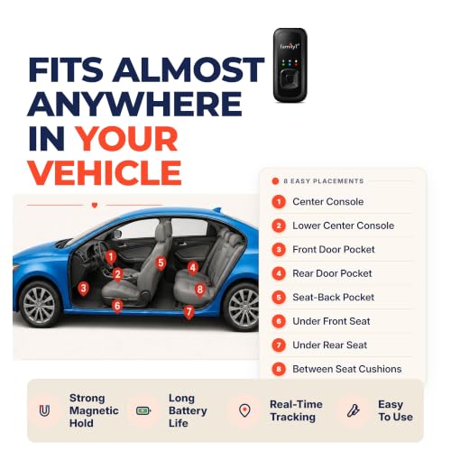 Family1st Portable Automobile GPS Trackers for Vehicles, Cars, Loved Ones, Real Time Tracking App, Up to 30 Days Battery Life, Hidden Tracking for Theft Protection & Subscription Needed.