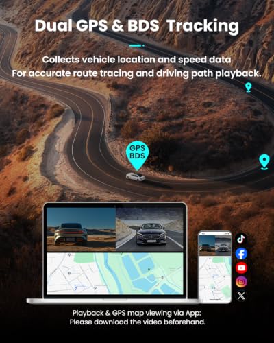 V78 Dash Cam Front and Rear 4K+2K, STARVIS 2 + STARVIS 2 Sensors, Super Night Vision HDR Car Dash Camera, 5.8G WiFi Download Speed Up to 30MB/s, 64G Card Included, Wireless Small Driving Recorder