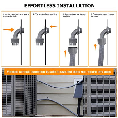 DWALE Liquid-Tight Conduit and Connector Kit,Flexible Non Metallic Liquid Tight Electrical Conduit,1inch25ft Electrical Conduit Kit,with5 Straight and3 Angle Fittings Included,1 in. Dia (25FT) - size: 1inch-25FT