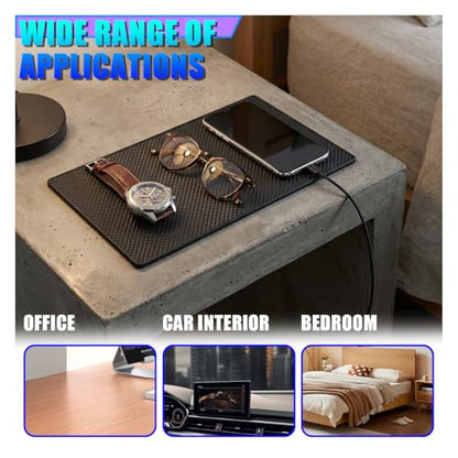 Car Dashboard Anti-Slip Mat, 10.6"×5.9" Car Dash Sticky Strong Gripping Pad, Multifunctional Auto Interior Organization Accessories for Cell Phones, Keys, Coins (Grid) - size: Grid
