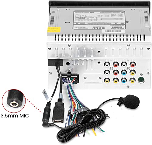 FingerLakes Universal Car Microphone Mic Fits 3.5mm and 2.5mm Bluetooth Enabled Car Vehicle Stereo Radio GPS Units with Included Adapter, Black (FL70)