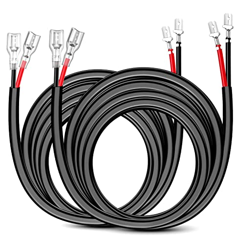 Nilight 2PCS 16 AWG 10 Feet Wiring Harness Extension Kit for LED Work Light Bar Led Pods Off Road Lights Driving Fog Light Boat Lighting, 2 Years Warranty,black - size: 16AWG -10FT 2Pcs
