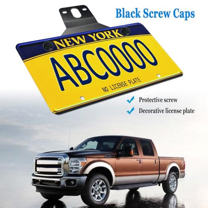 ZXFOOG Trailer License Plate Bracket Holder, 2 Pack, Black Stainless Steel - color: Black Bracket-2p