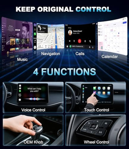 Wireless CarPlay Adapter for Apple iPhone, Converts Factory Wired CarPlay to Wireless, USB-C CarPlay Dongle with Plug & Play Auto-Reconnect, for Cars with Wired CarPlay, iOS 10+