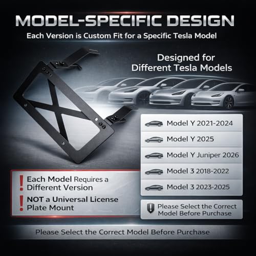 No Drill Front License Plate Mount for Tesla Model 3 2018-2022, Premium Front License Plate Holder Bracket, Camera-Safe License Plate Frame, Secure & Scratch-Free Install【for 2017-2022 Tesla Model 3】 - size: 2017-2022 Model 3