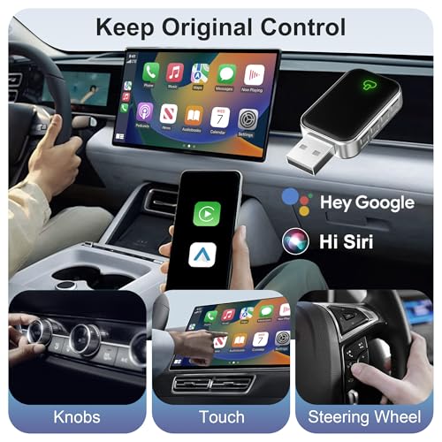 Wireless CarPlay Adapter for Apple & Android Auto, Convert Wired to Wireless,Plug & Play Auto-Connect, No Delay, BT 5.4, 2.4G/5G WiFi - color: Black 1