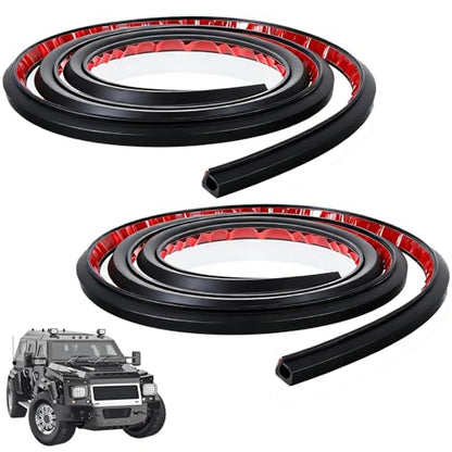 2 PCS Total 13.12 Ft Windshield Wire Hider for Car - Black PVC Side Opening Cable Cover to Hide Wires on Roof Rack, Light Bar, Dome Light & More - Universal Car Wire Hider(Each 6.56 Ft) - size: 13.12 Ft