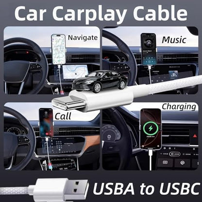 3FT USBA to USBC Cable for iPhone 17 16 15, Fast Charging Car Charger Cord - size: 3FT, style: USBA to USBC