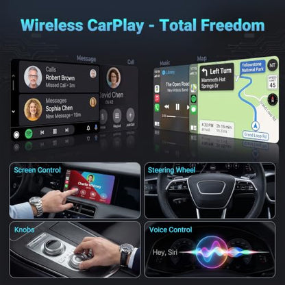 4-in-1 Wireless CarPlay Adapter for Apple CarPlay and Android Auto