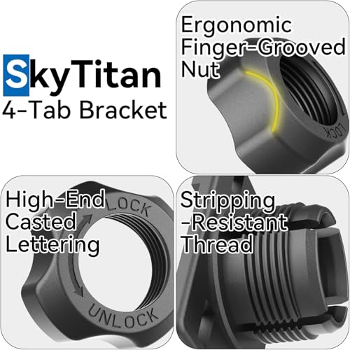 4 Pack 4-Tab Brackets Adapters Replacement Holders Parts for CarPlay Screen with 17mm Ball Socket, Fits 4-Holes Car Monitors for Dash Cam, Baby Camera Monitor, Backup Camera Monitor