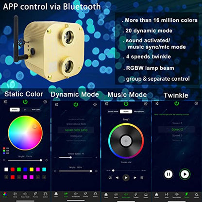 AZIMOM 2022Upgraded Bluetooth 20w Twinkle Fiber Optic Lights Star Ceiling Lighting Kits Mixed 860pcs*13.1ft Fiber Strands Dual Port RGBW Music Remote APP Control Light Source Home Car Ceiling Décor - size: Star+860pcs*(0.03+0.04+0.06)in*13.1ft