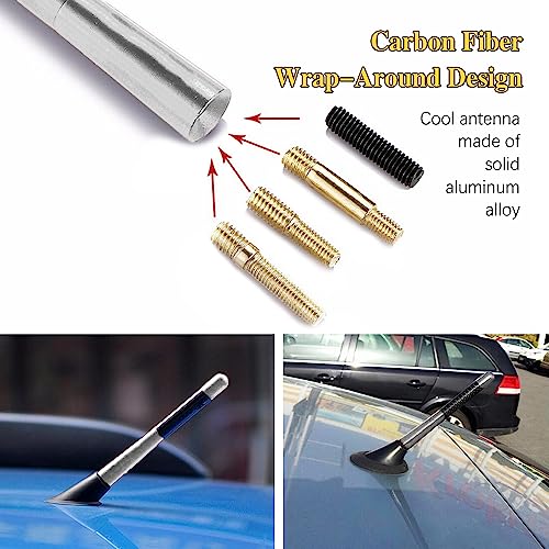 4.7 Inch Carbon Fiber Short Automotive Antenna - color: Sliver